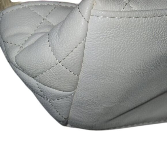 Betsey Johnson White Floral Quilted Faux Leather Tote - Picture 5 of 8